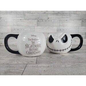 The Nightmare Before Christmas Jack Skellington Ceramic Mug Set Monogram Cups 3d